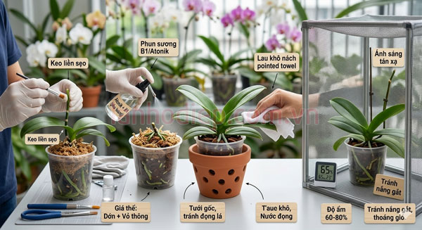Chăm sóc lan hồ điệp sau Tết sau khi thay chậu