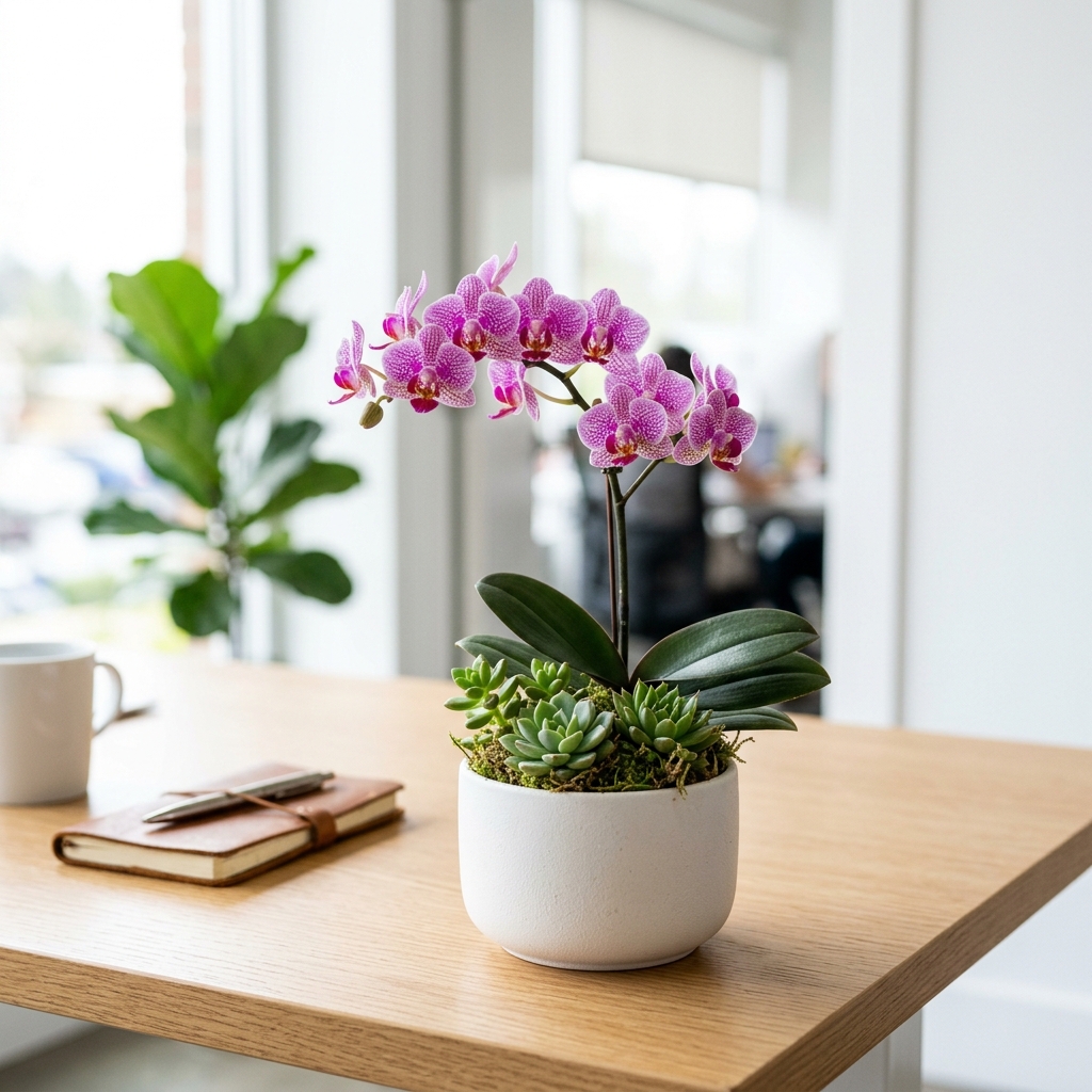 Mẫu hoa lan hồ điệp hồng với gốc gỗ lũa nghệ thuật thể hiện tinh thần kiên cường - lanhodiep.com.vn